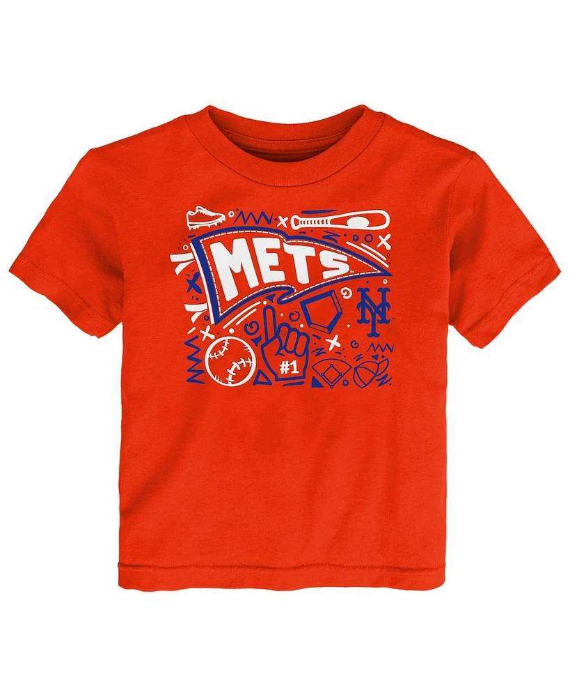 Outerstuff Toddler Orange New York Mets Ballpark Fun T-Shirt