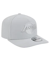 New Era Men's Gray Los Angeles Lakers Colorpack A-Frame Pinch Front 9FIFTY Snapback Hat