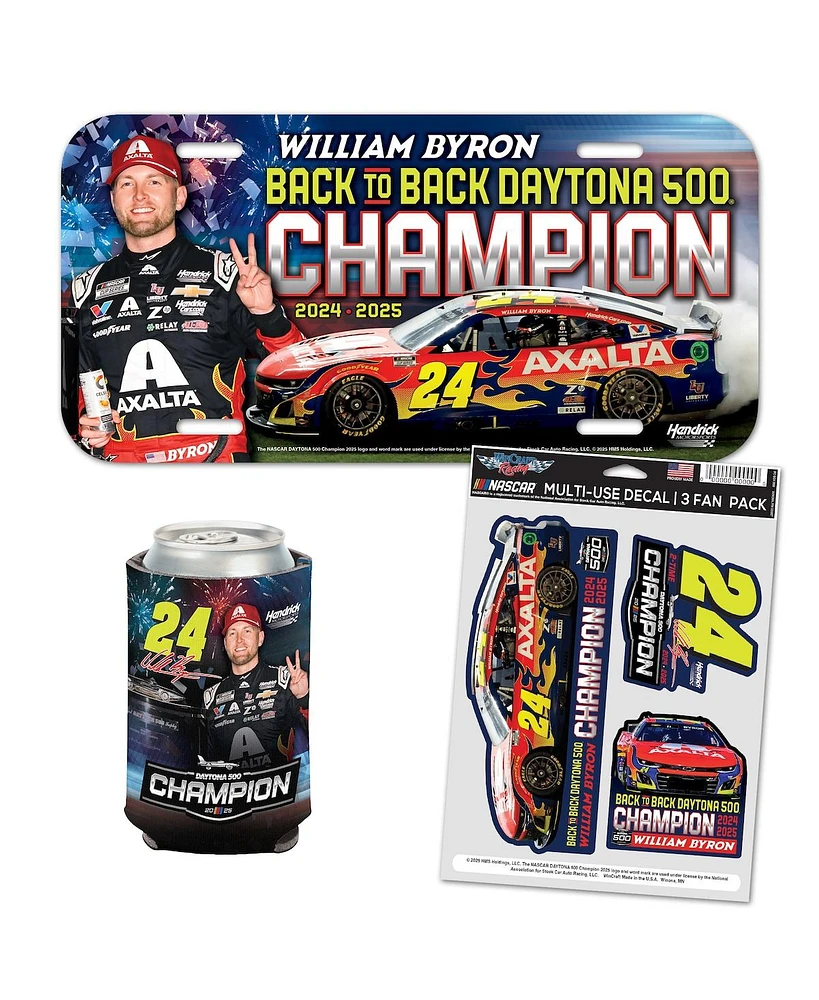 Wincraft William Byron 2025 Daytona 500 Champion Three-Piece Fan Pack