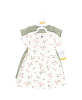 Hudson Baby Girls Cotton Dresses, Pink Dainty Floral, 9-12 Months