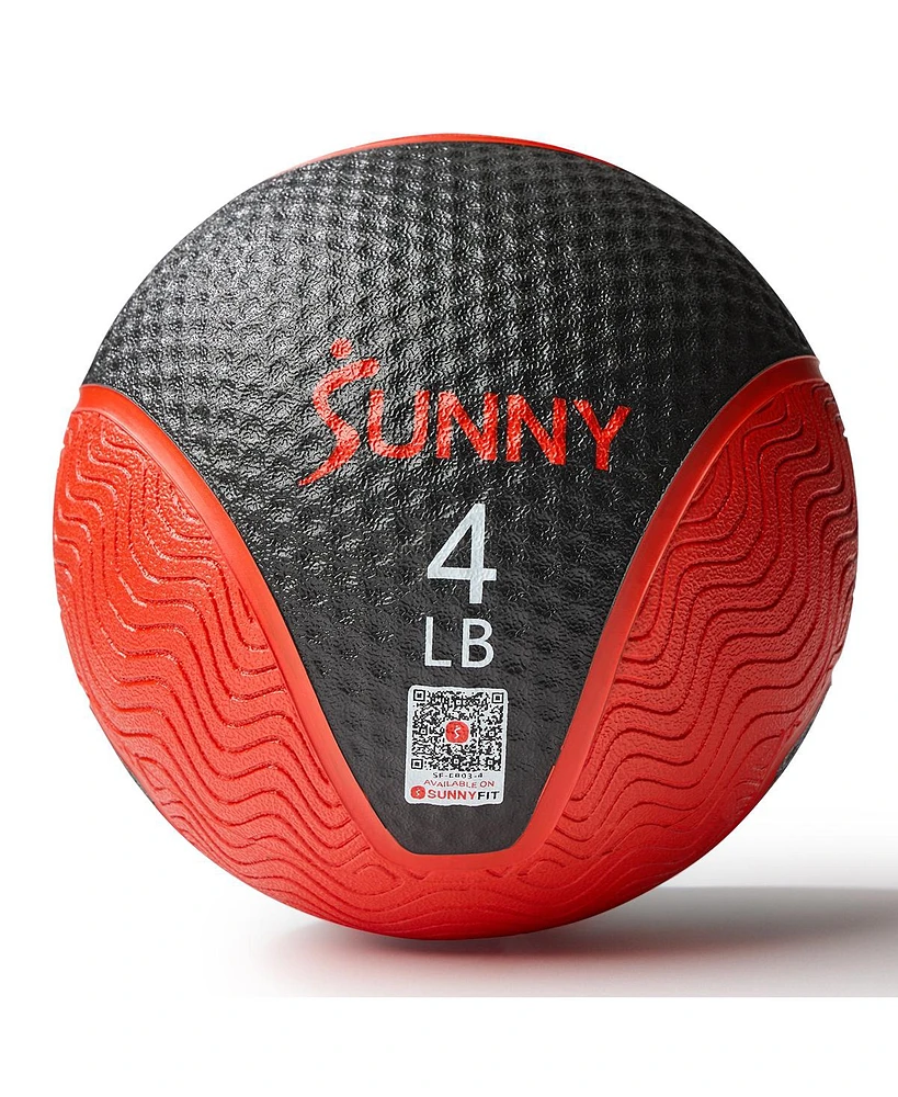 Sunny Health & Fitness Medicine Ball 4LBS, Non-slip Grip