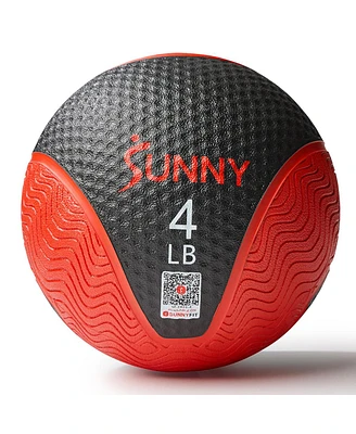 Sunny Health & Fitness Medicine Ball 4LBS, Non-slip Grip