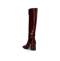East Sleek Burgundy Leather Boots