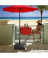 131lb Capacity Fillable Mobile Umbrella Base Stand with 4 Wheels - Brown
