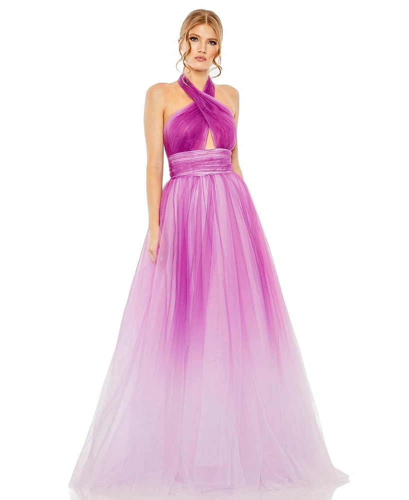 Mac Duggal Women's Cross Front Tulle Dress