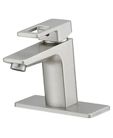 Single-Handle Single-Hole Bathroom Faucet Spot Resist Brushed Nickel