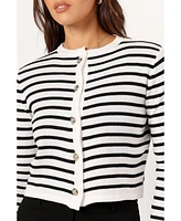 Petal and Pup Women's Cynthia Striped Button Front Cardigan