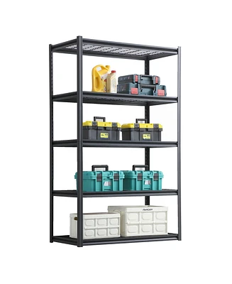 5 Tier Heavy Duty Metal Storage Shelves,Easy to Assemble,Adjustable,Storage Shelves for Basements, Garages and Kitchen, 78 "H47.2 "W23.6 "D