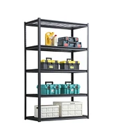 5 Tier Heavy Duty Metal Storage Shelves,Easy to Assemble,Adjustable,Storage Shelves for Basements, Garages and Kitchen, 78 "H47.2 "W23.6 "D