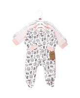 Touched by Nature Baby Girls Organic Cotton Sleep and Play Endangered Safari, 6-9 Months