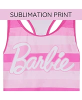 Barbie Girls Racerback Upf 50+ Tankini Top and Swim Shorts Outfit Set