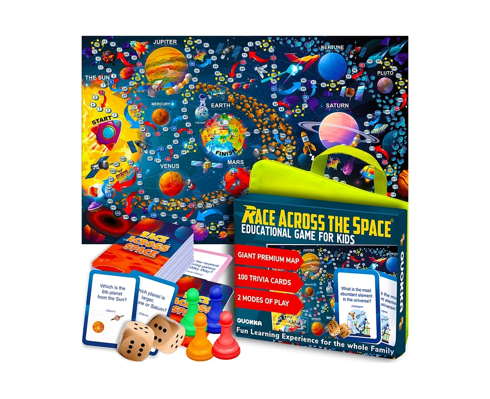 Quokka Space Board Game for Kids 8-12 - 130 Question Cards Educational Solar System
