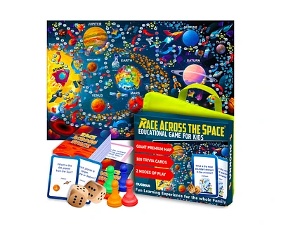 Quokka Space Board Game for Kids 8-12 - 130 Question Cards Educational Solar System