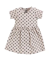 Hudson Baby Girls Cotton Dresses, Neutral Pink Floral, 3-6 Months