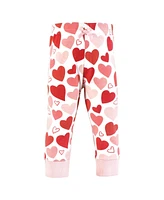 Hudson Baby Girls Cotton Pants and Leggings, Valentine Hearts