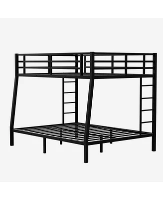Metal Full Xl over Queen Bunk Bed for Teens and Adults, Space-Saving/Noise Reduced/No Box Spring Needed