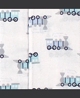 Hudson Baby Luvable Friends Boys Cotton Poly Flannel Burp Cloths 8-Pack, Train, One Size