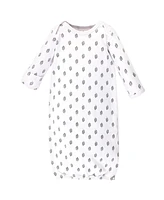Touched by Nature Baby Boys Organic Cotton Long-Sleeve Gowns 3pk, Safari, 0-6 Months