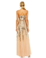 Mac Duggal Women's Sleeveless Sequin Mesh Gown