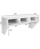 Wall Mounted Floating Computer Table Desk Storage Shelf