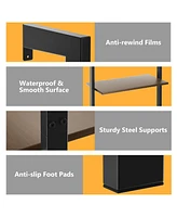 5-Tier Wood Look Ladder Shelf with Metal Frame for Home