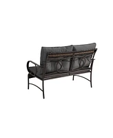 4-Pc Patio Set, Wicker Conversation Sofa & Chairs - Grey