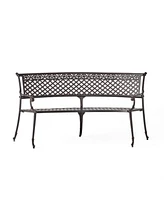 Copper Curved Outdoor Bench - Diamond Cross Design