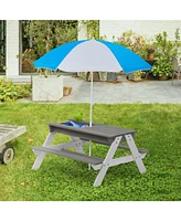 Kids picnic/sand/water table with umbrella