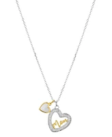 Unwritten Cubic Zirconia and Mother of Pearl Mom Open Heart Necklace