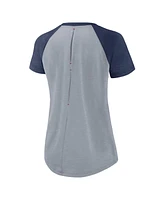 Nike Women's Heather Gray Los Angeles Angels Summer Breeze Raglan Fashion T-Shirt