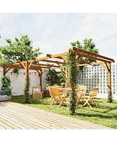 Outsunny 20' x 10' Outdoor Pergola, Wood Gazebo,
