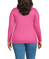 Lands' End Plus Long Sleeve Micro Rib T-Shirt