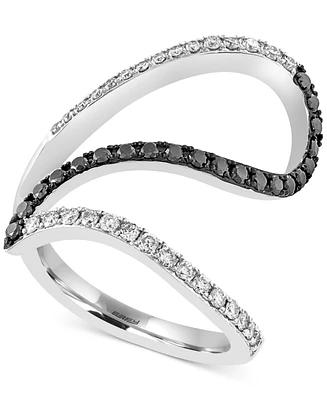 Effy Black and White Diamond Ring (5/8 ct. t.w.) in 14k White Gold