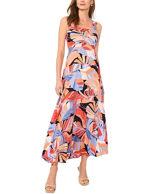 Vince Camuto Women's Printed Tiered Sleeveless Maxi Dress