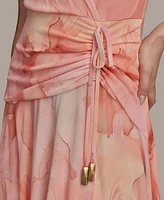 Donna Karan New York Women's Printed Ruched A-Line Dress