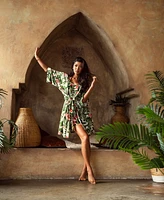 Linea Donatella Women's Toucan Printed Wrap Robe