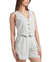 Bcx Juniors' Stripe Sleeveless V-Neck Vest