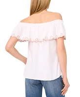 Sam & Jess Women's Embroidered Off-The-Shoulder Top