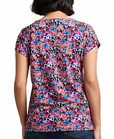 Jones New York Women's Floral-Print Cap-Sleeve Top