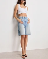 Good American Women's Standard Denim Bermuda Shorts