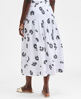 On 34th Women's Cotton Gauze Tiered Midi Skirt, Exclusively at Macy's