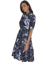 Calvin Klein Women's Cotton Abstract-Print Shirtdress