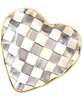 Mackenzie-Childs Sterling Check Fluted Heart Plate