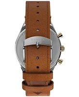 Timex Men's Analog Brown Leather Strap Watch, 40mm