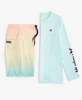 Hurley Big Boys Icon Long Sleeve T Shirt First Light Swim Shorts