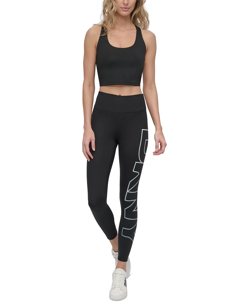 Dkny Sport Women's Exploded-Logo Stretch 7/8 Leggings