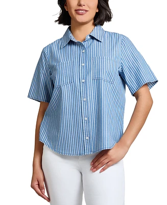Jones New York Women's Cotton Double-Patch-Pocket Shirt
