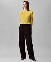 Calvin Klein Women's Plisse Long-Sleeve Top