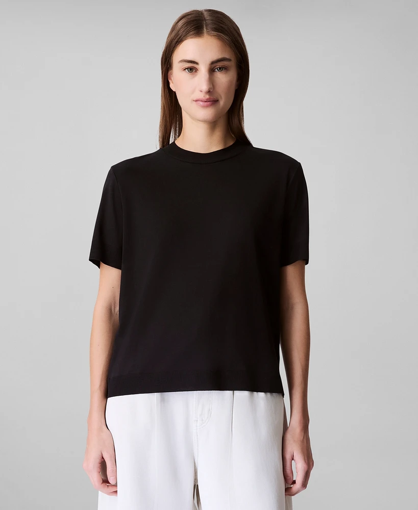 Calvin Klein Women's Fine-Knit Short Sleeve Top