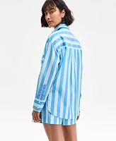 On 34th Women's Striped Long-Sleeve Shirt, Exclusively at Macy's